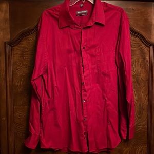 Red Geoffrey Beene Men’s Dress Shirt 18 34/35 Classic Fit